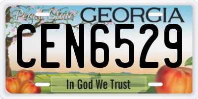 GA license plate CEN6529