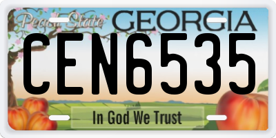 GA license plate CEN6535