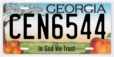 GA license plate CEN6544