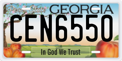 GA license plate CEN6550