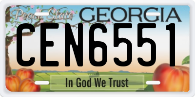 GA license plate CEN6551