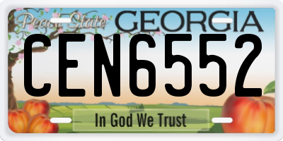 GA license plate CEN6552