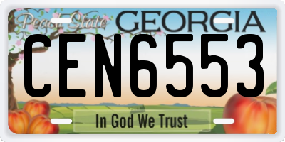 GA license plate CEN6553