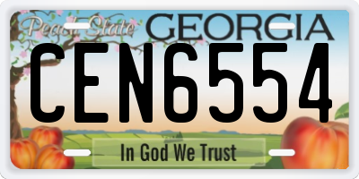 GA license plate CEN6554