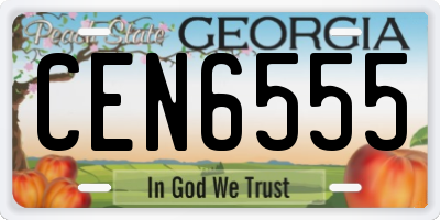 GA license plate CEN6555