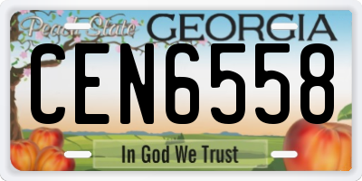 GA license plate CEN6558