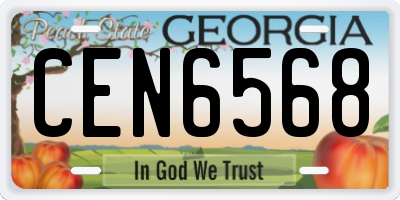GA license plate CEN6568