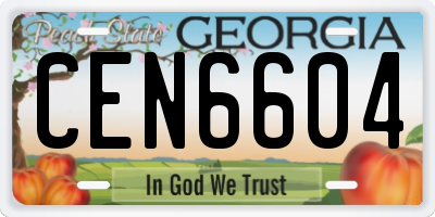 GA license plate CEN6604
