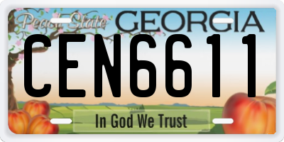 GA license plate CEN6611