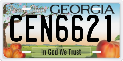 GA license plate CEN6621
