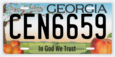 GA license plate CEN6659