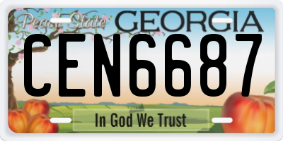 GA license plate CEN6687