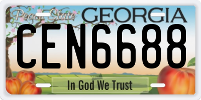 GA license plate CEN6688