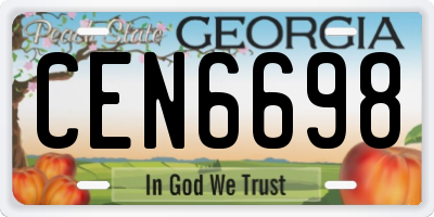 GA license plate CEN6698