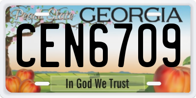 GA license plate CEN6709