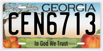 GA license plate CEN6713