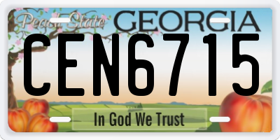 GA license plate CEN6715