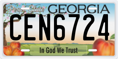 GA license plate CEN6724