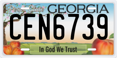 GA license plate CEN6739