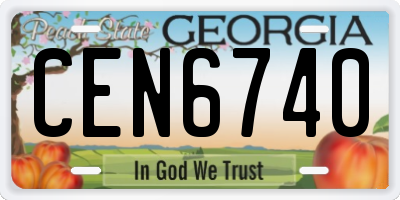 GA license plate CEN6740