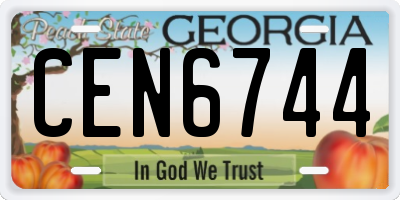 GA license plate CEN6744
