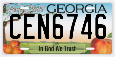 GA license plate CEN6746