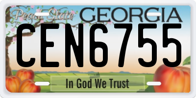 GA license plate CEN6755