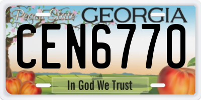 GA license plate CEN6770