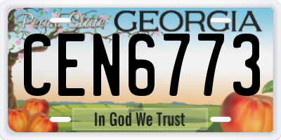 GA license plate CEN6773