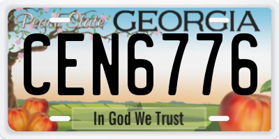 GA license plate CEN6776