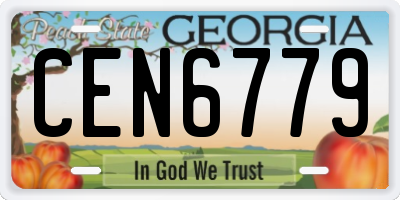 GA license plate CEN6779