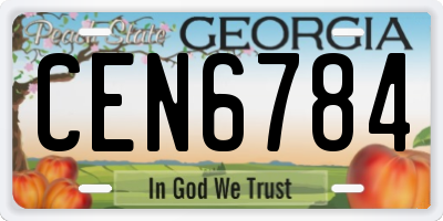 GA license plate CEN6784