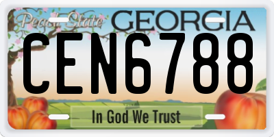 GA license plate CEN6788