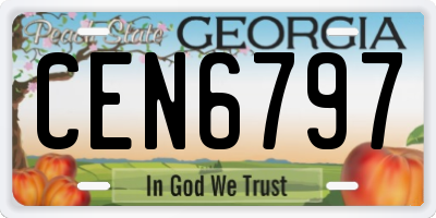 GA license plate CEN6797