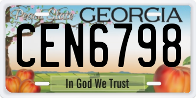 GA license plate CEN6798