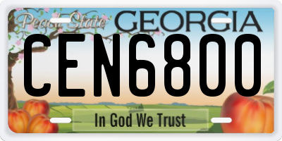 GA license plate CEN6800