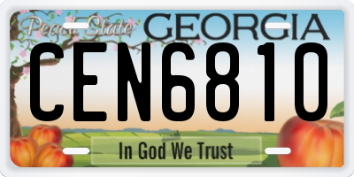 GA license plate CEN6810