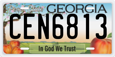 GA license plate CEN6813
