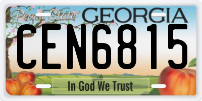 GA license plate CEN6815