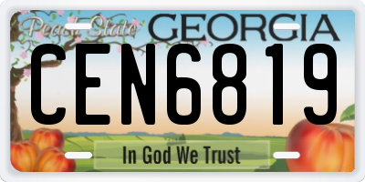 GA license plate CEN6819
