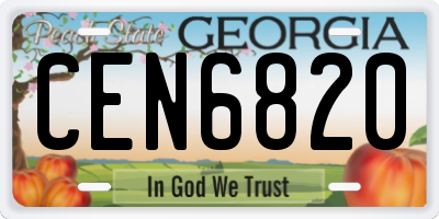 GA license plate CEN6820