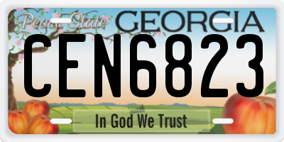 GA license plate CEN6823