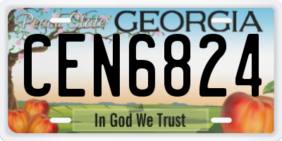 GA license plate CEN6824
