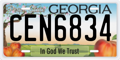 GA license plate CEN6834