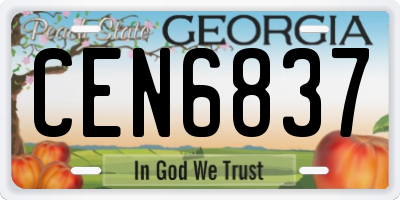 GA license plate CEN6837