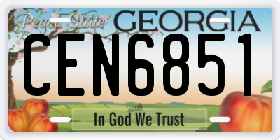 GA license plate CEN6851
