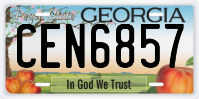 GA license plate CEN6857