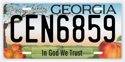 GA license plate CEN6859