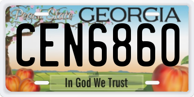 GA license plate CEN6860