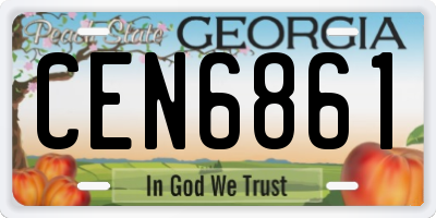GA license plate CEN6861